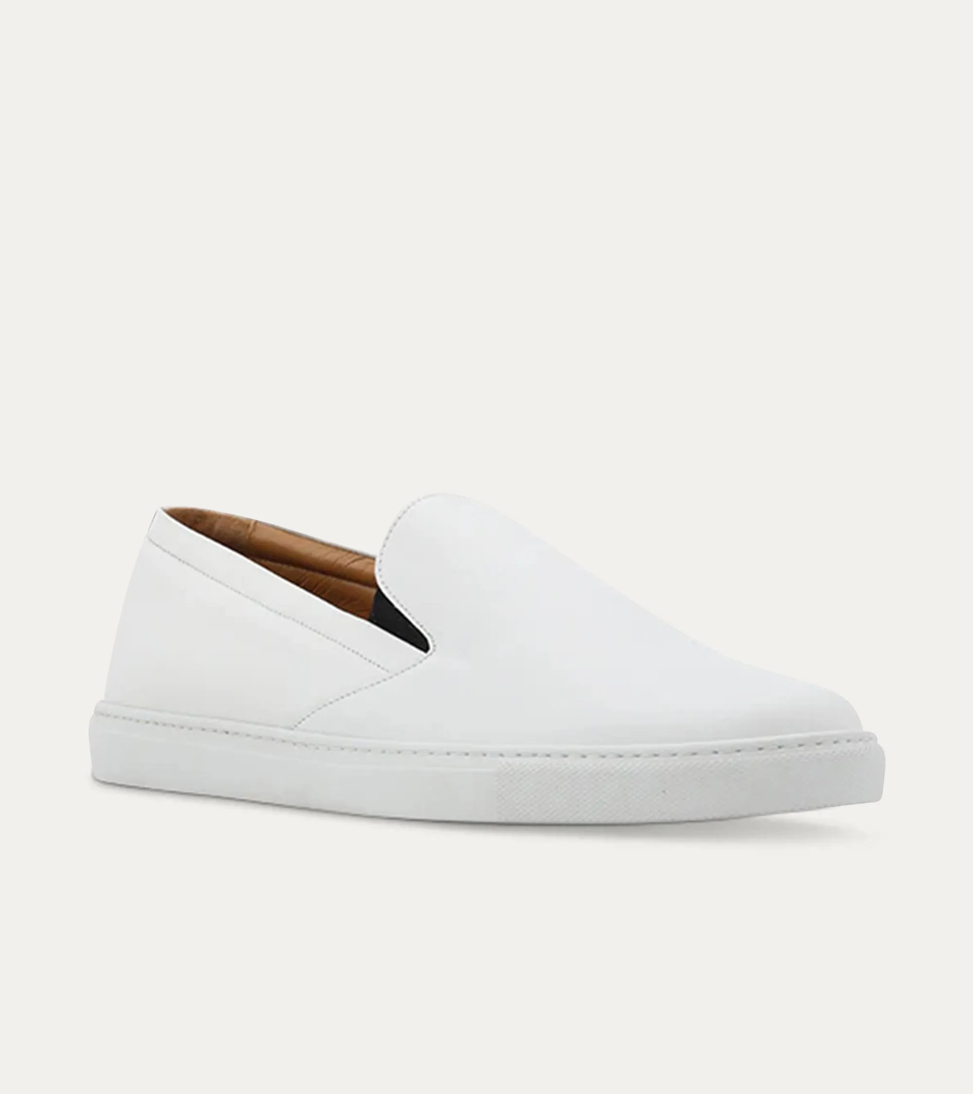 Slip On Sneaker In White Leather