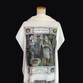 Snow White Scarf Shawl Wrap. Book scarf, Literary scarf, Classic Literature, Brothers Grimm fairy tale