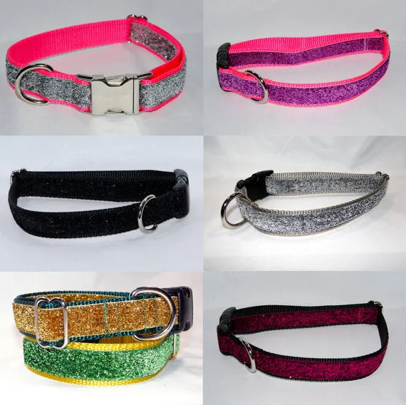 Sparkle & Bling Adjustable Buckle Dog Collar - 1" wide
