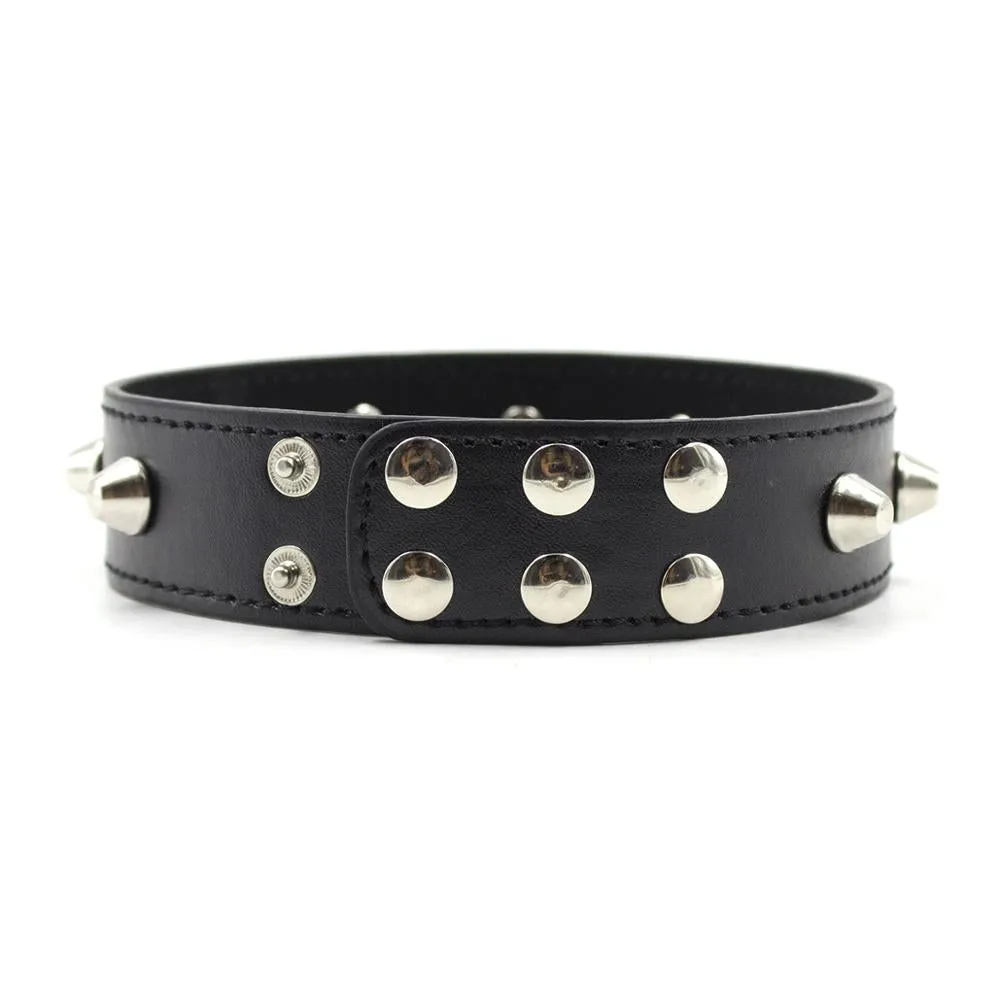 Spiked Faux Leather Fetish Collar