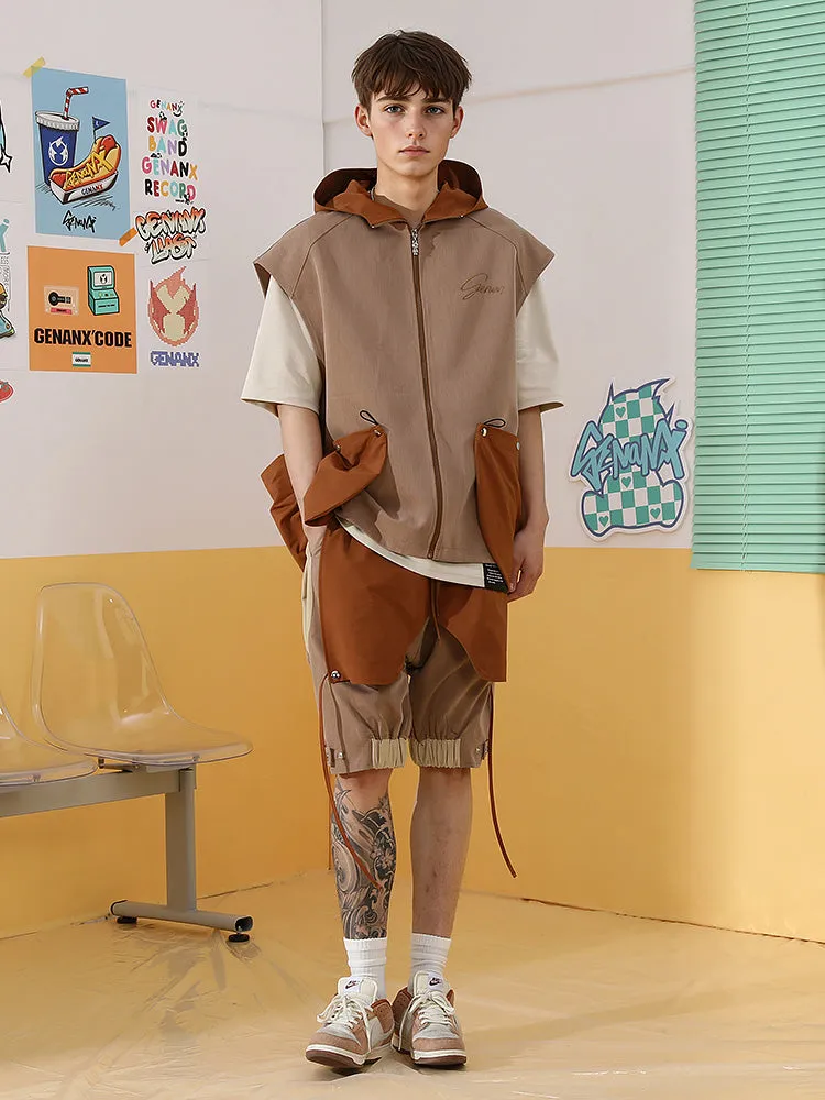Splicing loose low crotch flying mouse pants five minutes casual shorts