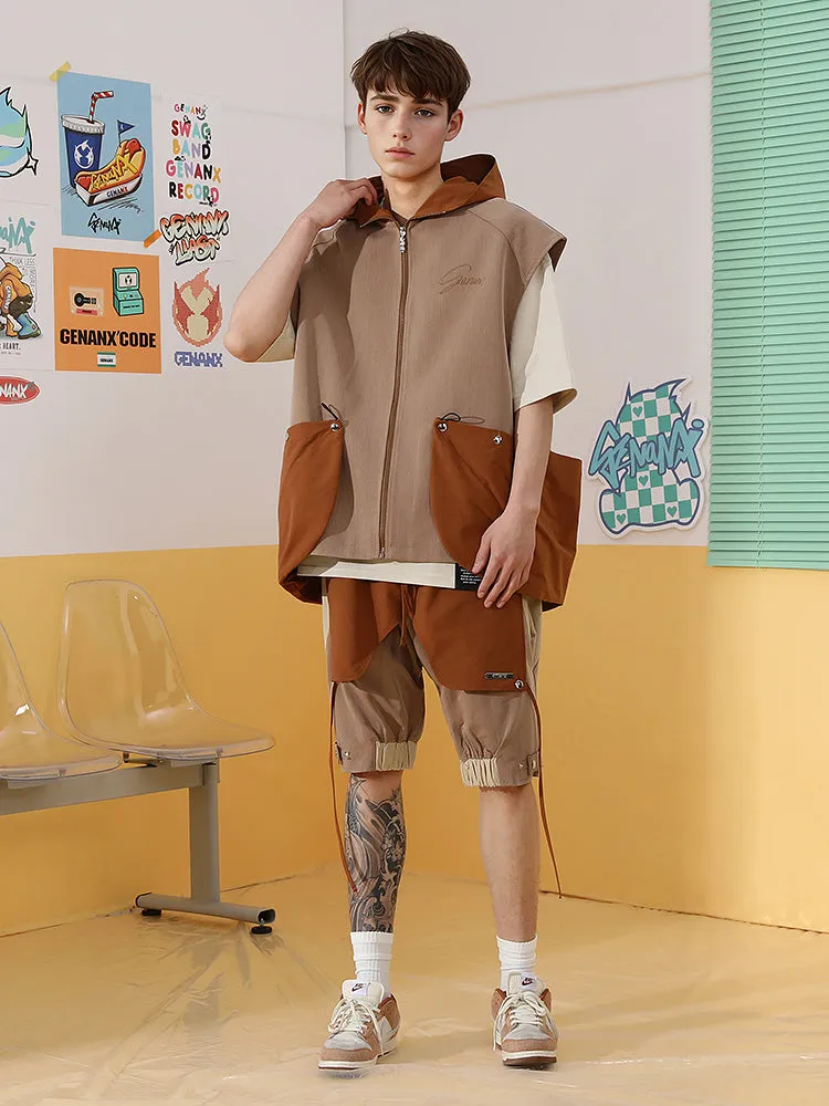Splicing loose low crotch flying mouse pants five minutes casual shorts