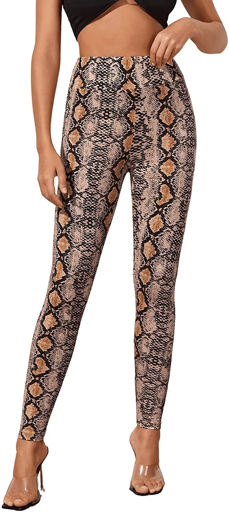 SweatyRocks Women's Basic Leggings Stretchy Slim Elastic High Waist Work Pants