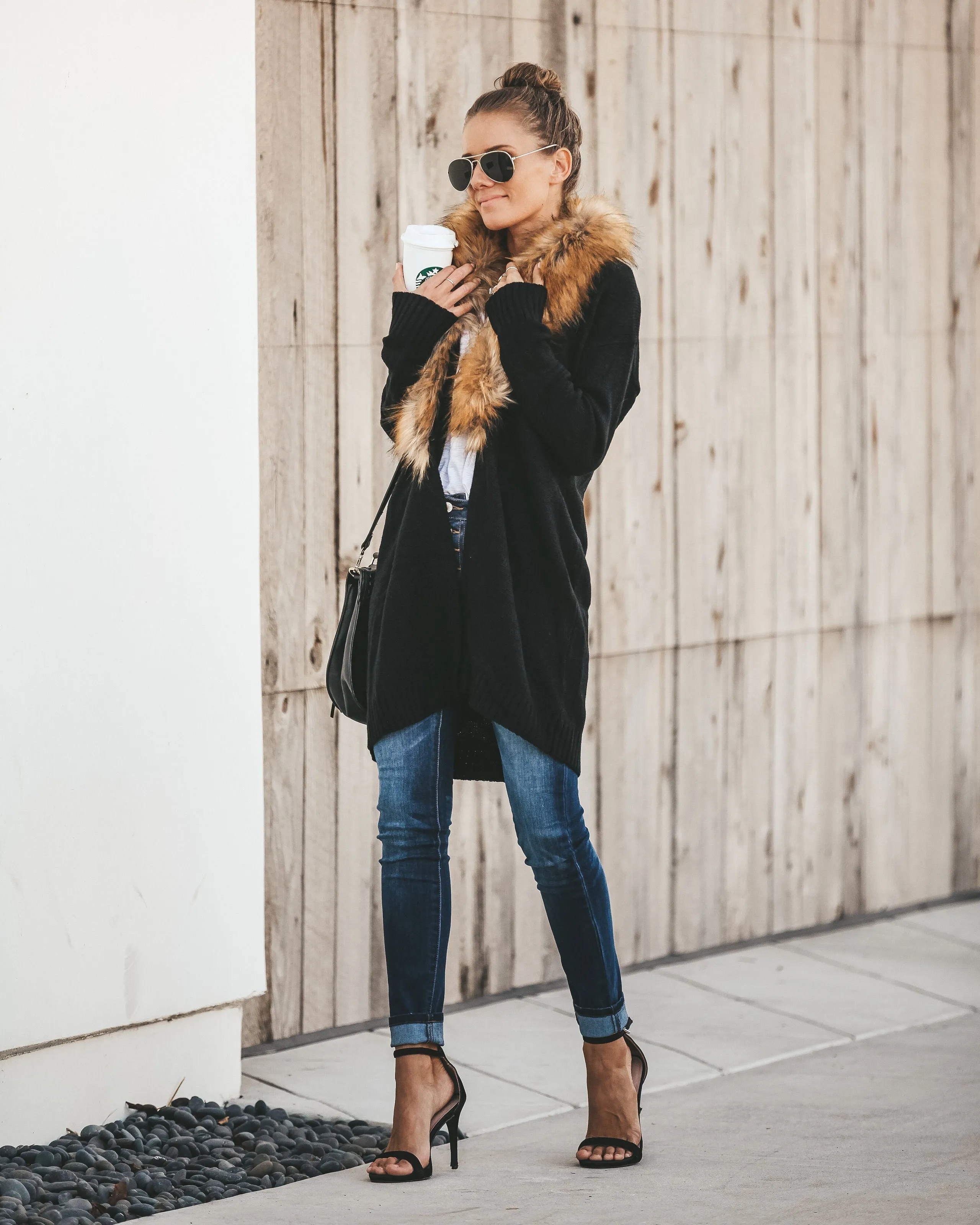 TastyHottie - Nocturnal Faux Fur Cardigan