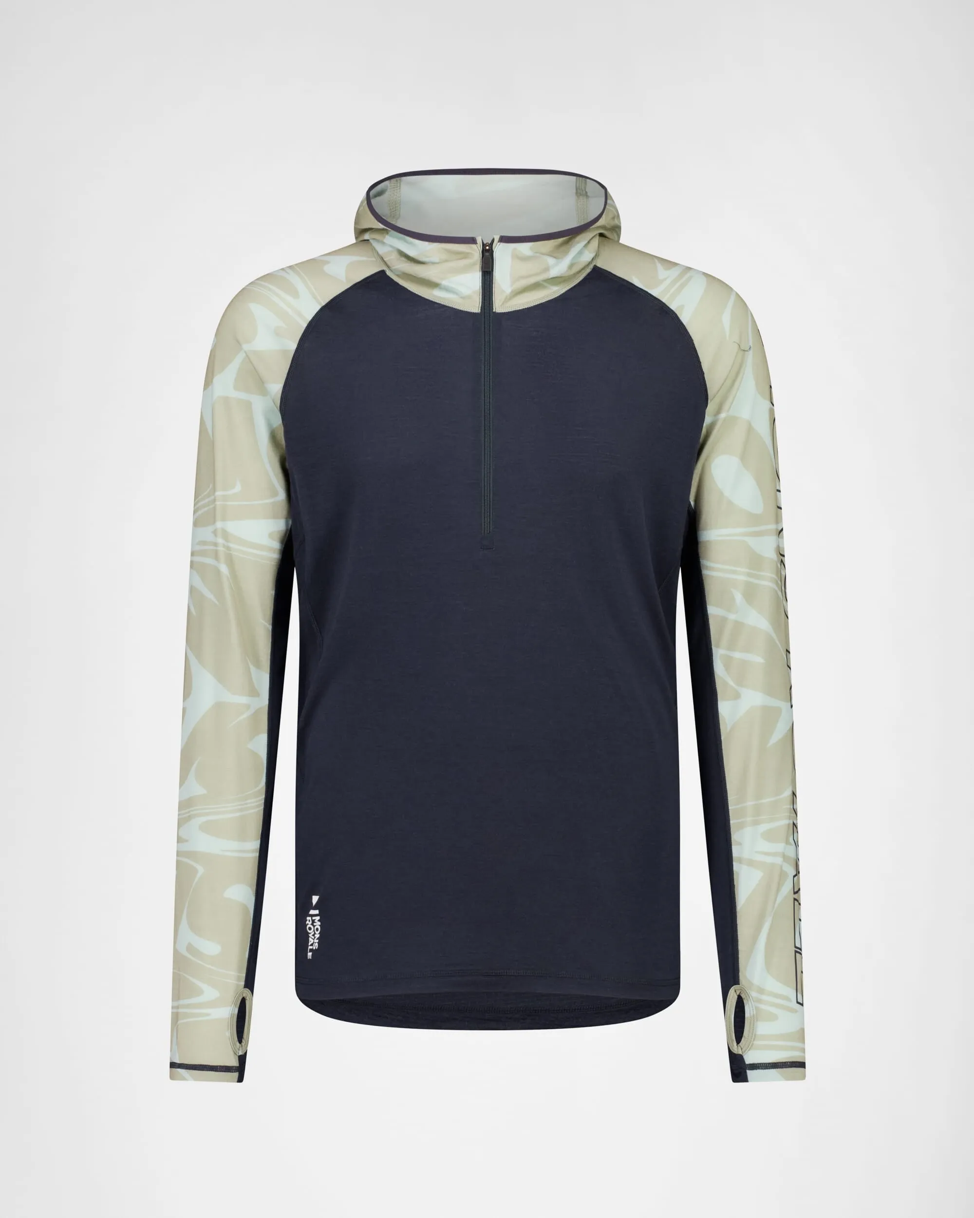 Temple Merino Long Sleeve Hood - Signal Lost / 9 Iron