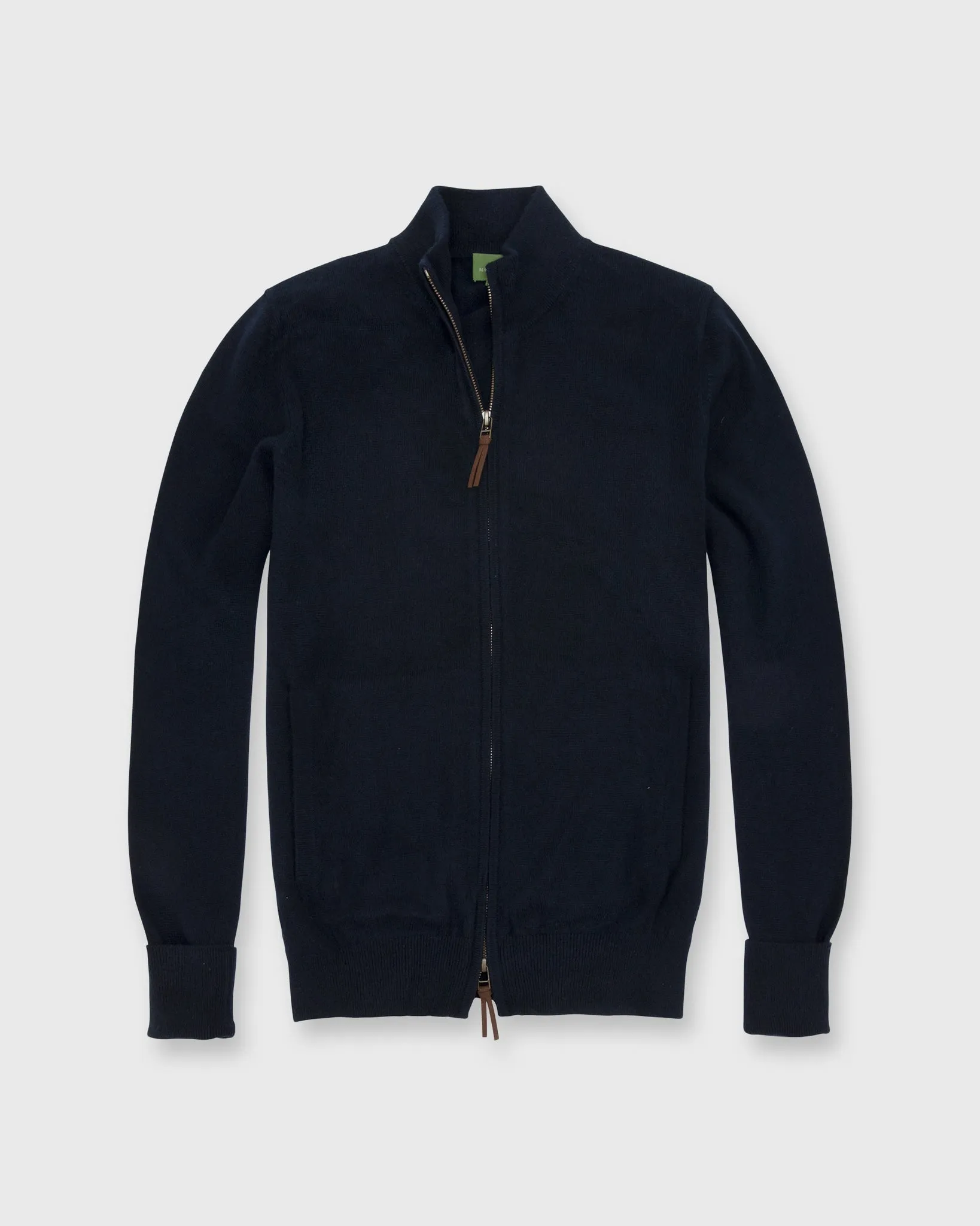 Track Jacket Sweater in Navy Cashmere