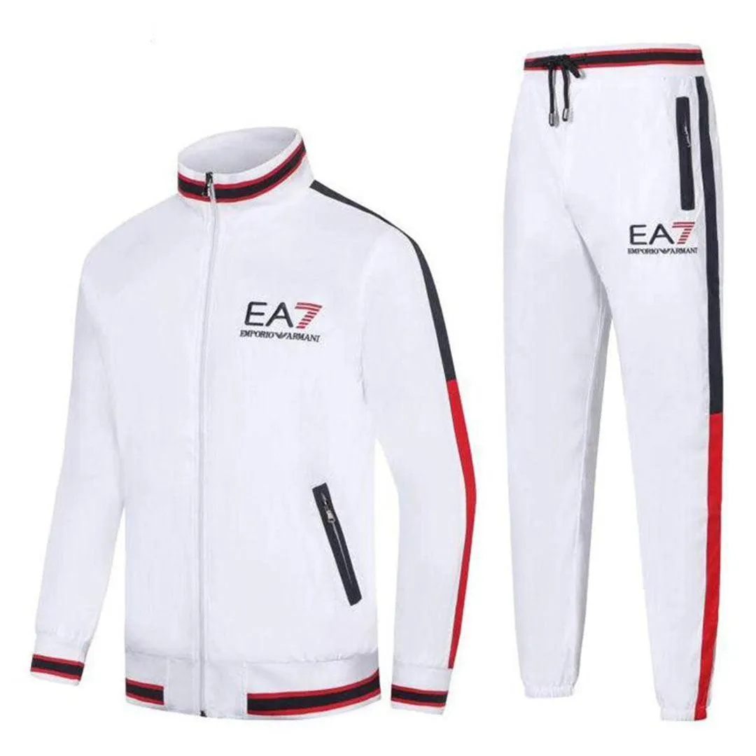 Tracksuit With Full Zip - White