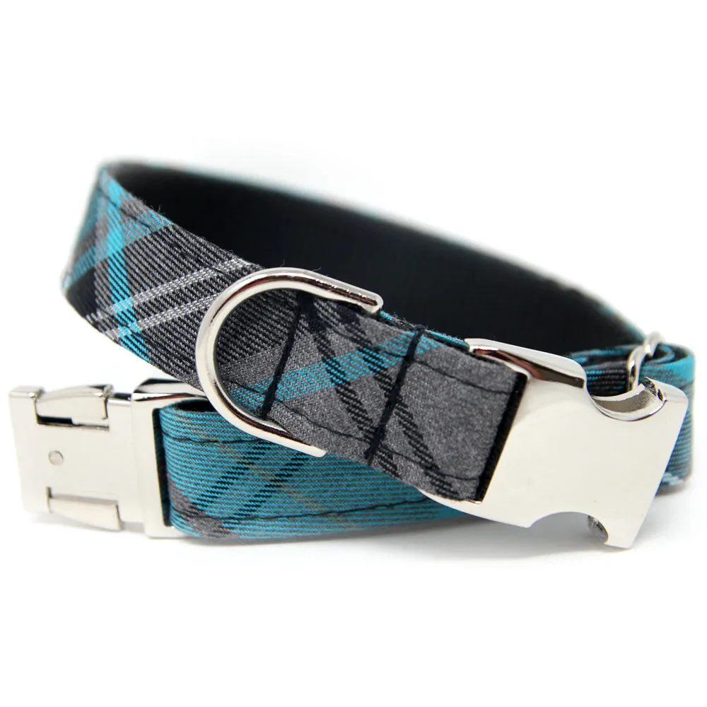 Turquoise Tartan Bowtie