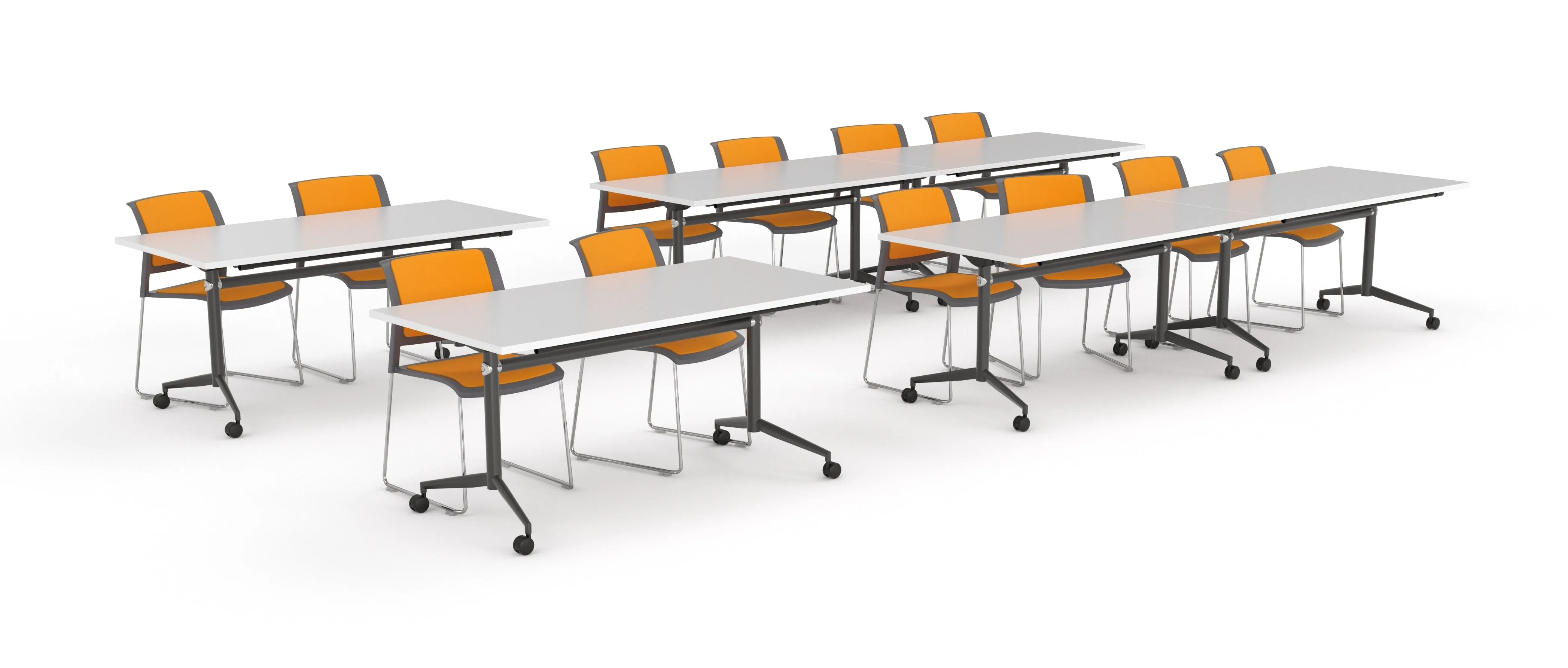 Uni 1.8m Silver Flip Table