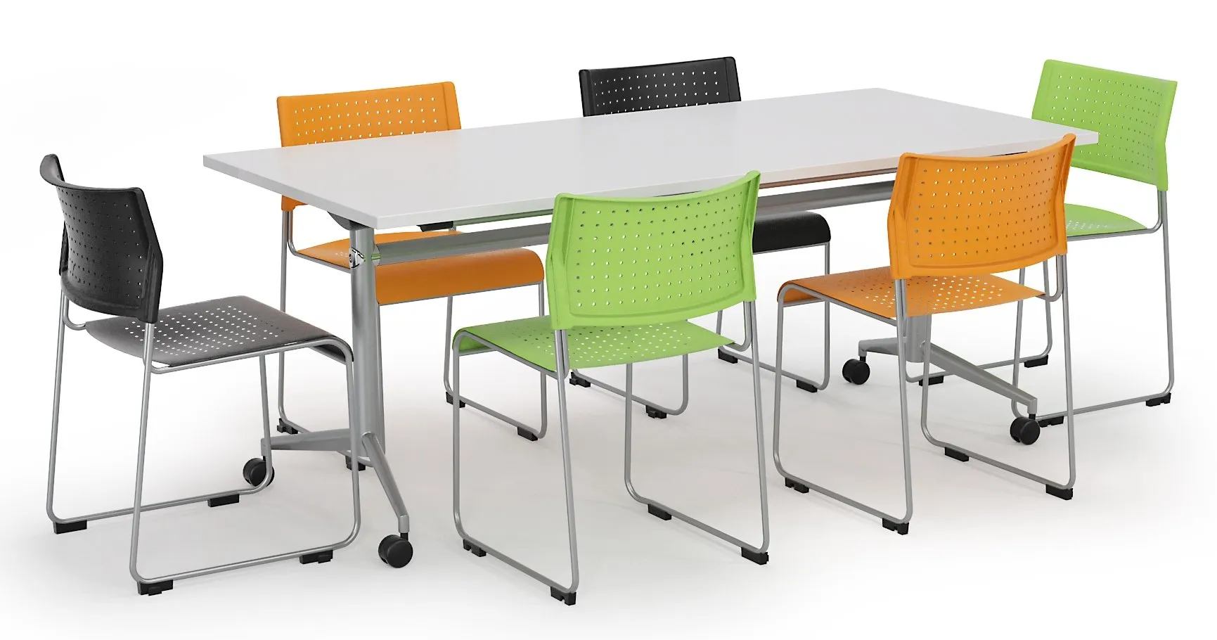 Uni 1.8m Silver Flip Table
