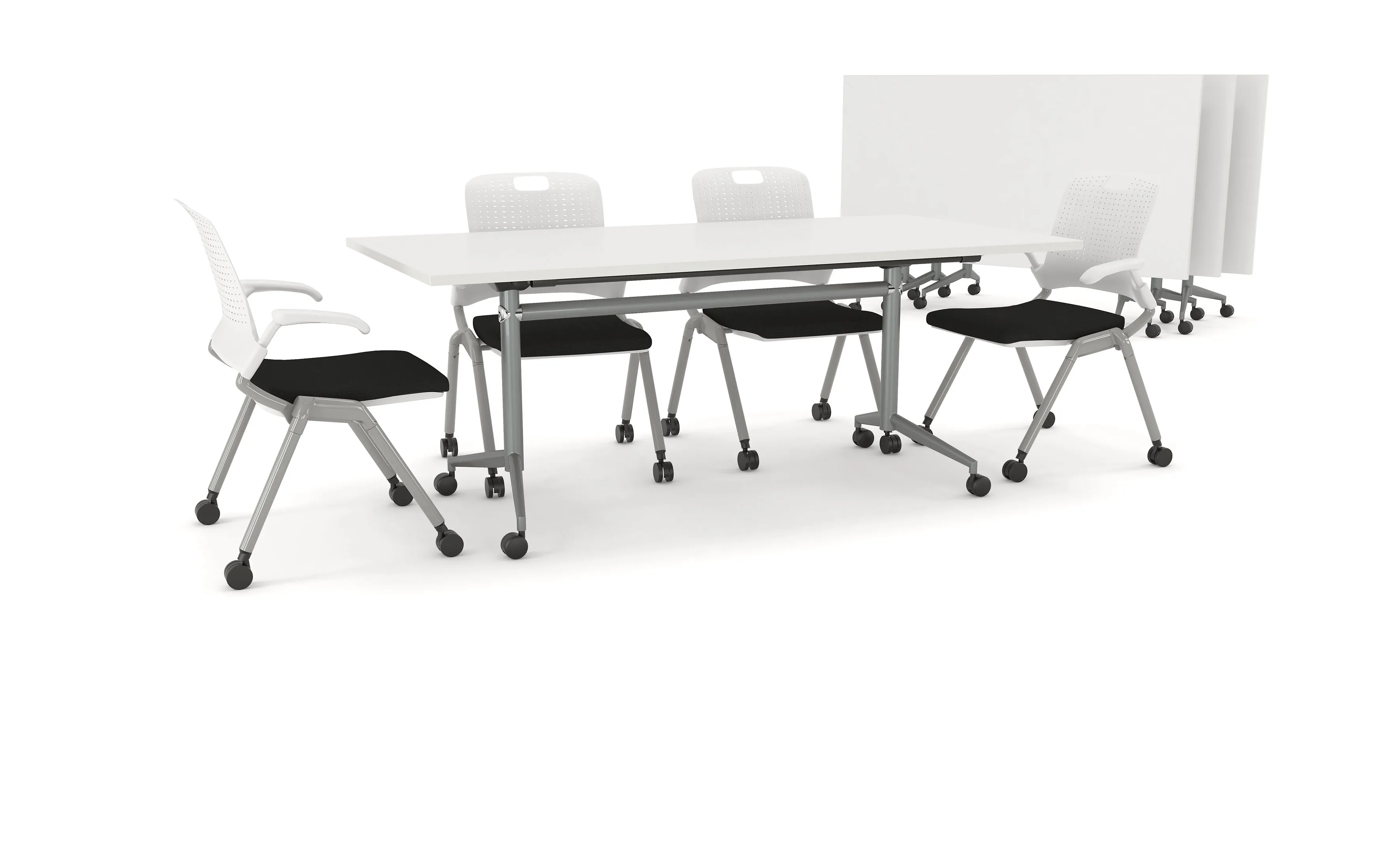 Uni 1.8m Silver Flip Table