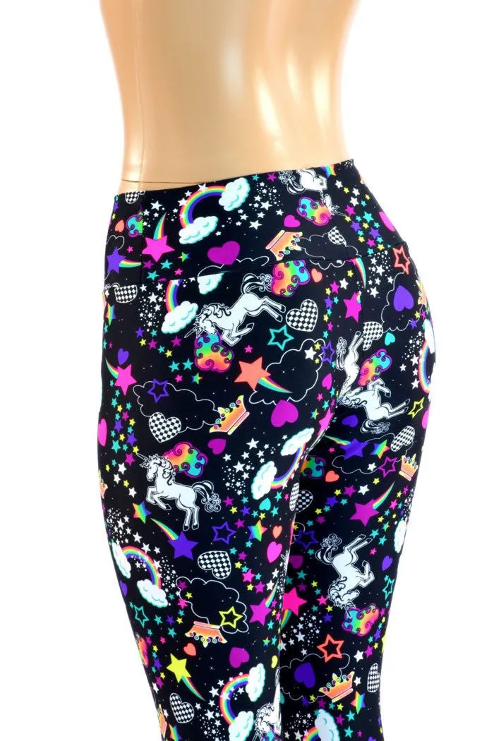 Unicorn and Rainbow High Waist Leggings