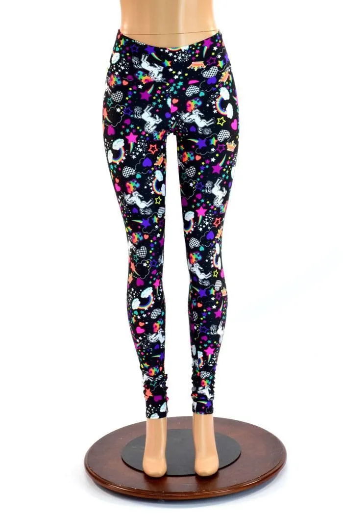 Unicorn and Rainbow High Waist Leggings
