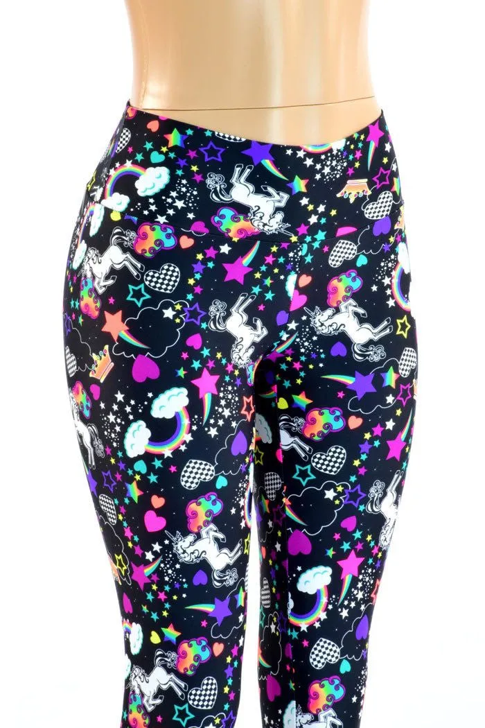 Unicorn and Rainbow High Waist Leggings