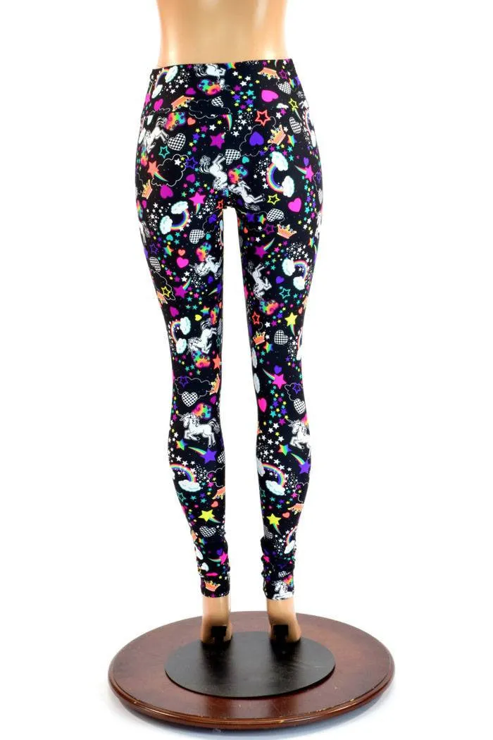 Unicorn and Rainbow High Waist Leggings