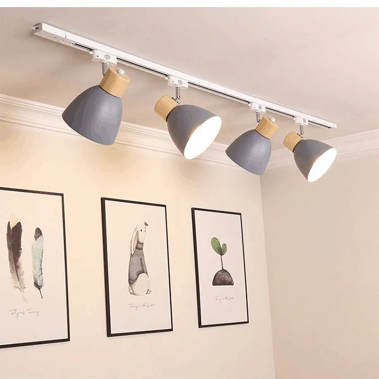 Versatile Iron Wood Track Lights for Retail Spaces