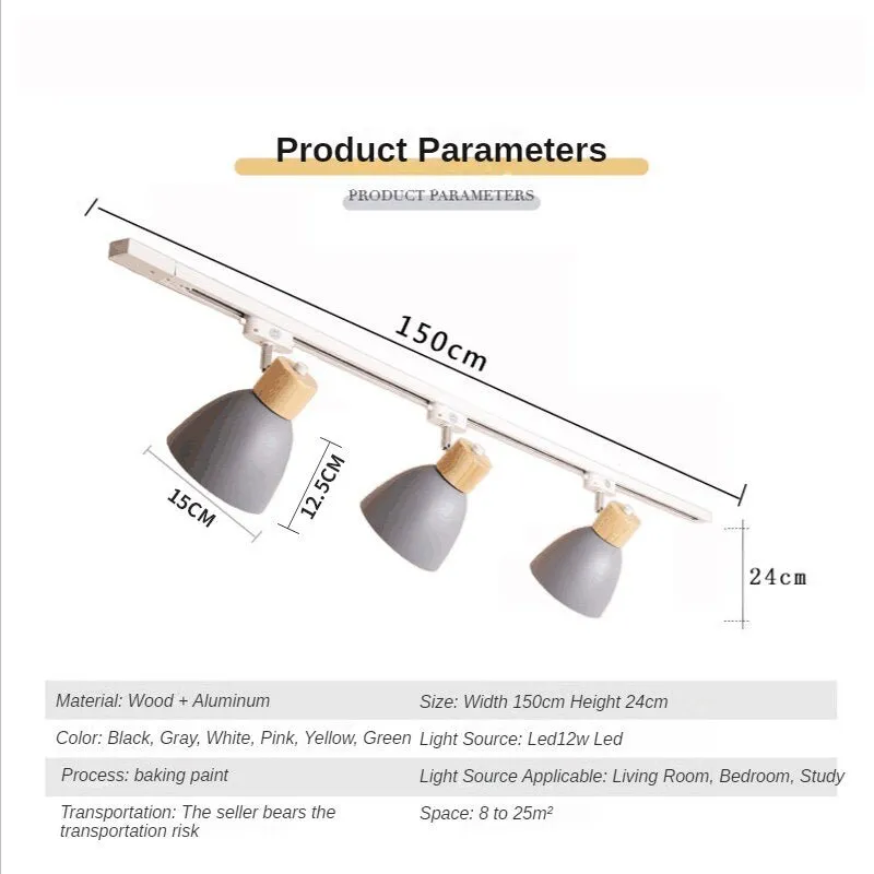 Versatile Iron Wood Track Lights for Retail Spaces