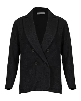 Waffle Knit Double Breasted Jacket