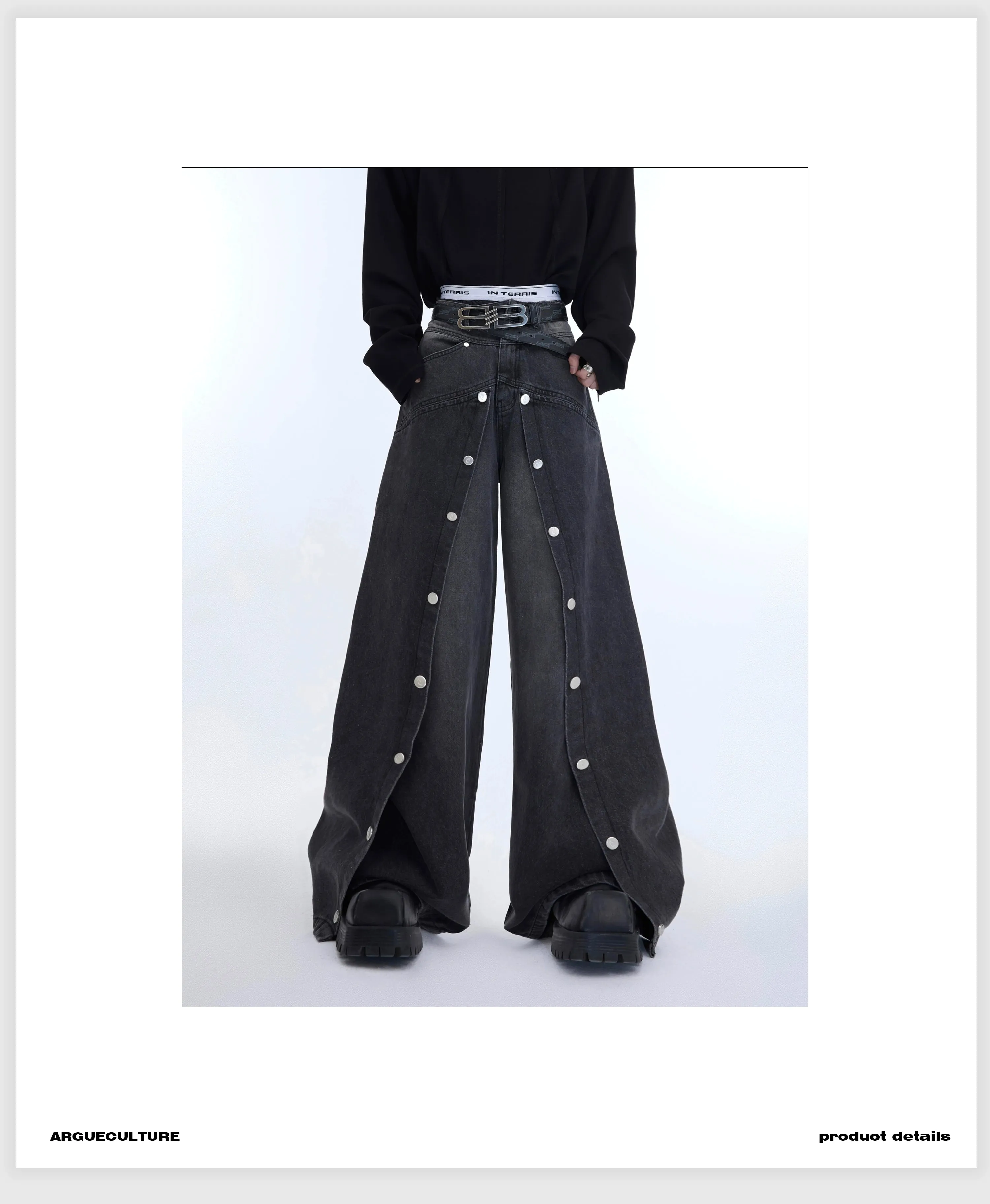 Washed Layer Details Jeans
