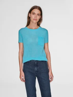 White   Warren - Essential Tee Bright Aqua Heather