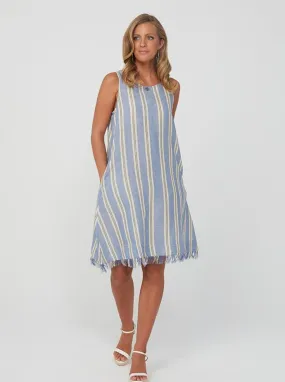 Women Blue Stripe Dress - Amy Dress