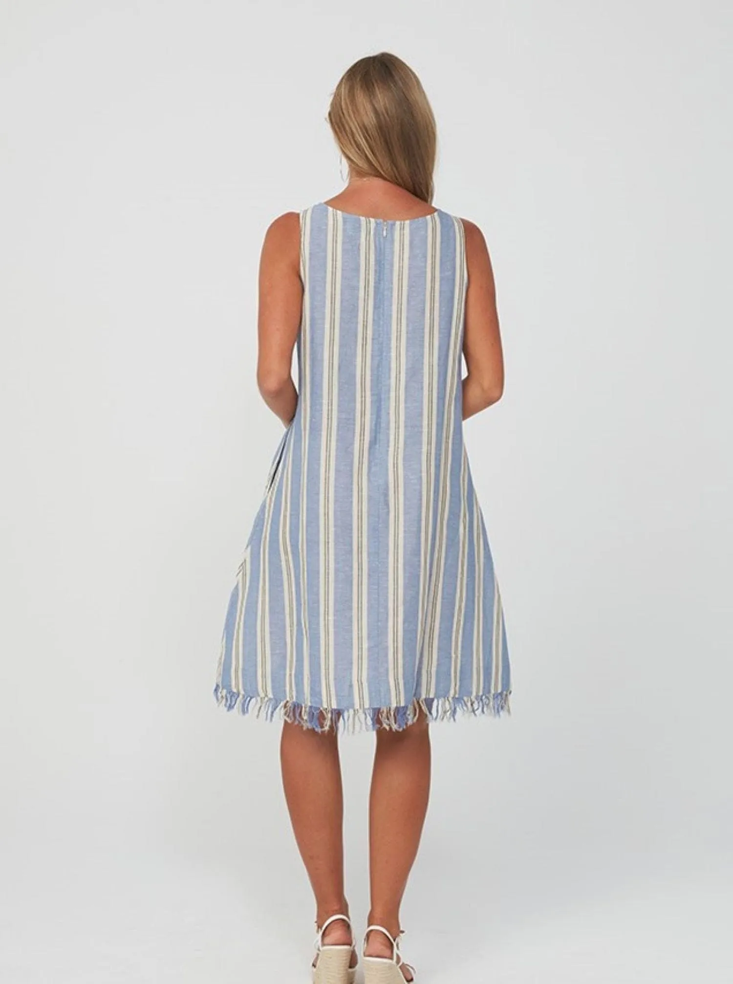 Women Blue Stripe Dress - Amy Dress
