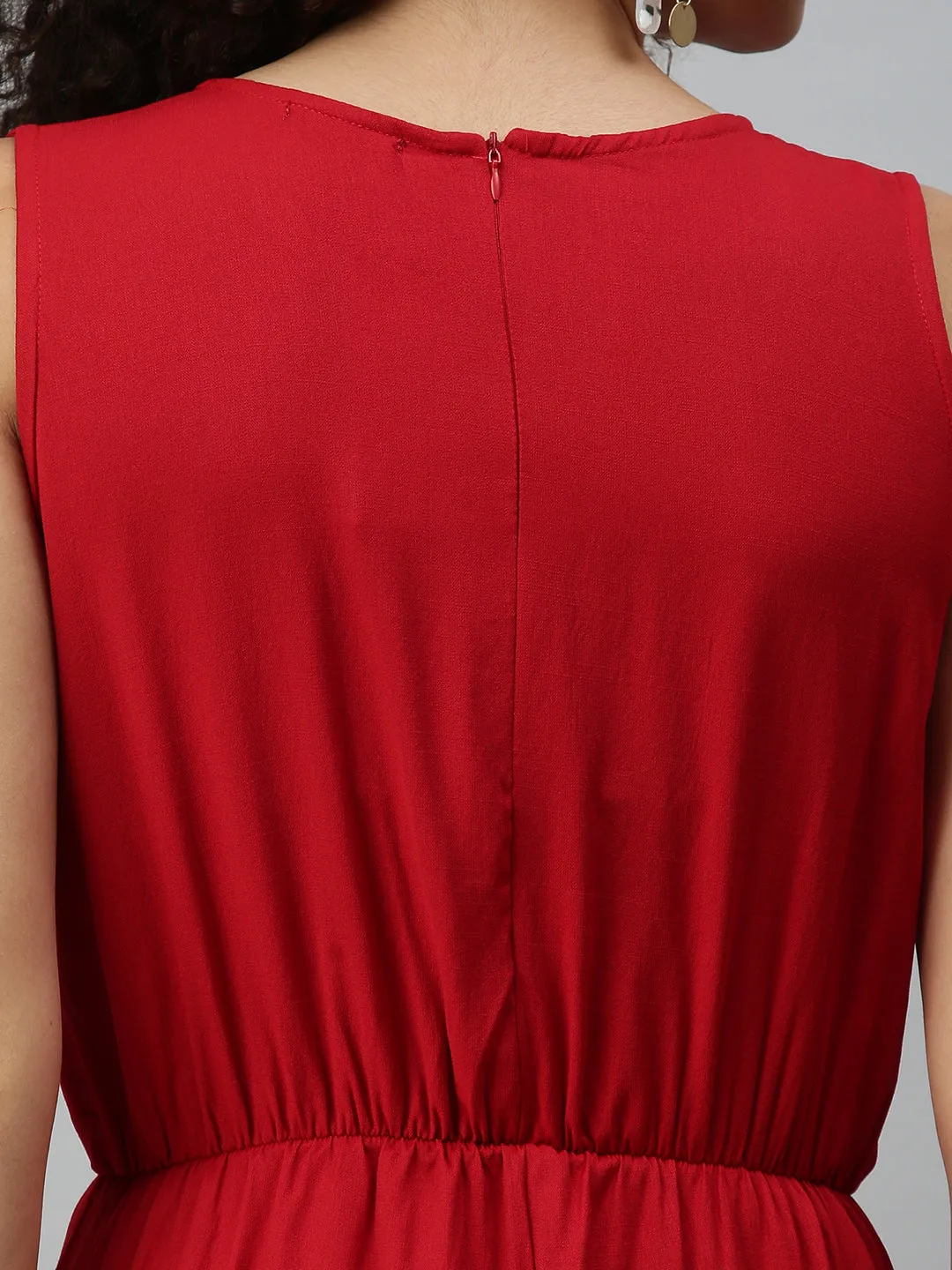 Women's Brown Solid Jumpsuit