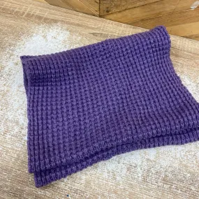 Women's Knit Infinity Scarf: Purple-women-