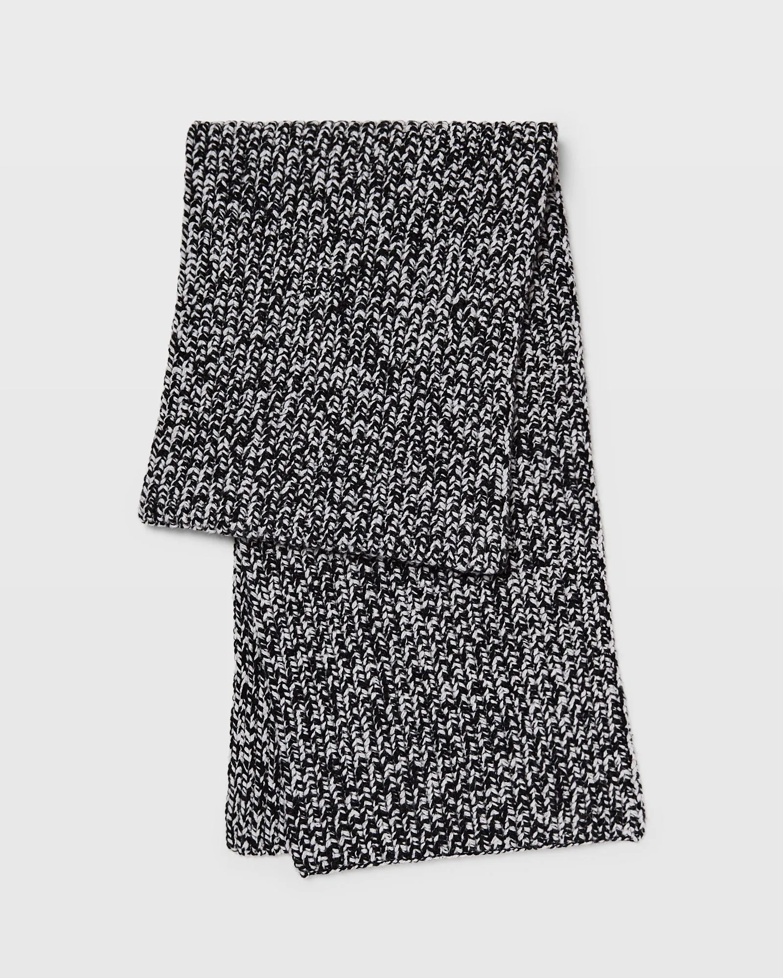 Wool Blend Ribbed-Knit Scarf