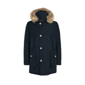 Woolrich Mens Arctic Detachable Fur Parka in Melton Blue