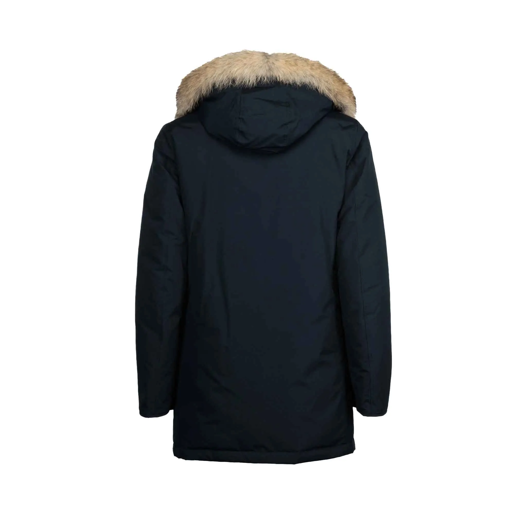 Woolrich Mens Arctic Detachable Fur Parka in Melton Blue