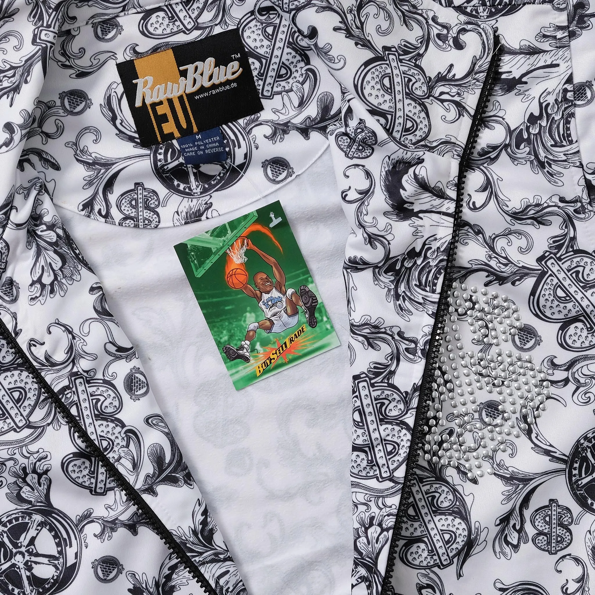 Y2K Raw Blue Track Jacket Large